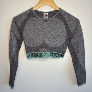 Gymshark Seamless Gray Long Sleeve Crop Top